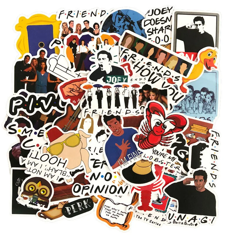 

10/50 PCS Pack Friends Sticker TV Series Show Gifts for Suitcase DIY Laptop Guitar Skateboard Phone Waterproof Stickers