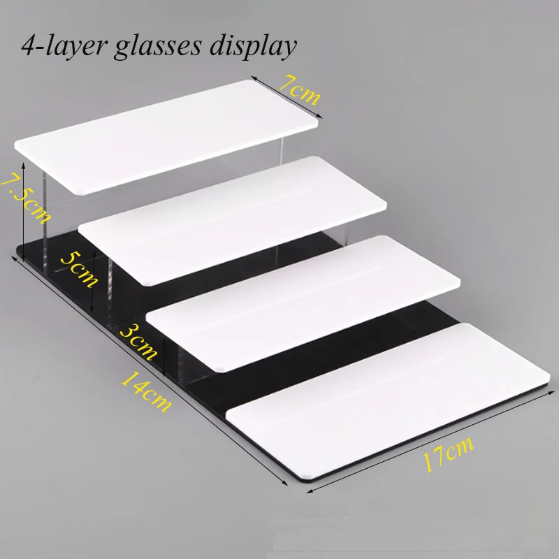 High Quality 2/3/4-layer White&Black Acrylic Sunglasses Display Riser Stand Glasses Holder Organizer Sunglasses Showcase Stand
