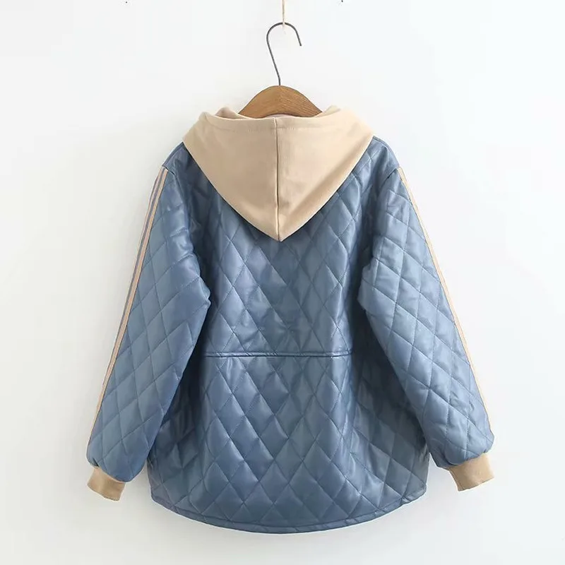 Осенне-зимние женские Куртки из искусственной кожи размера плюс XL-4XL пальто с