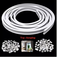 new 5m flexible ceiling mounted curtain track rail straight slide windows plastic bendable home window decor accessories