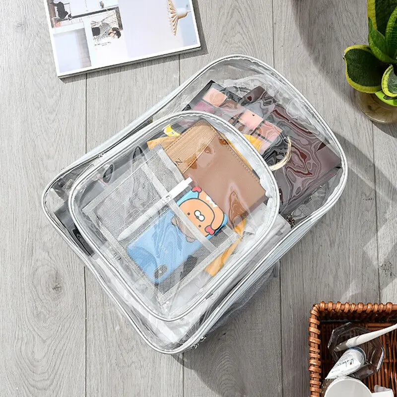 Модный женский прозрачный рюкзак из ПВХ прозрачная школьная сумка для книг