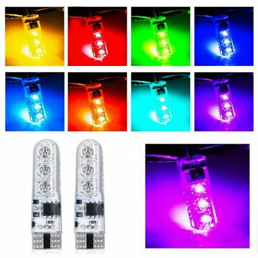 4 шт. автомобильные светодиодсветодиодный лампы T10 5050 W5W 6SMD RGB|Сигнальная лампа| |