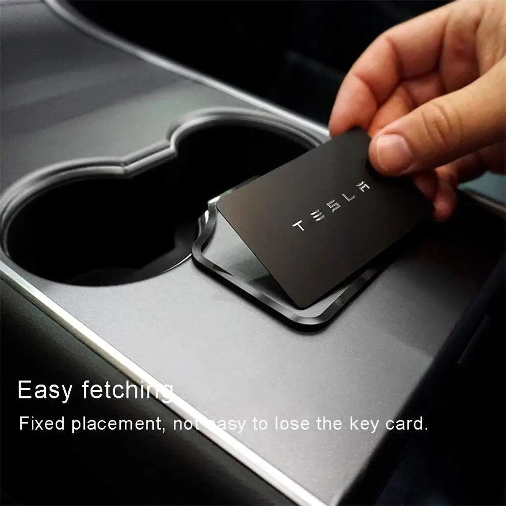 

For Tesla Model 3 Prevent Key Card Sliding Key Sensing Area Behind The Cup Holder Center Console Key Card Holder 1PCS