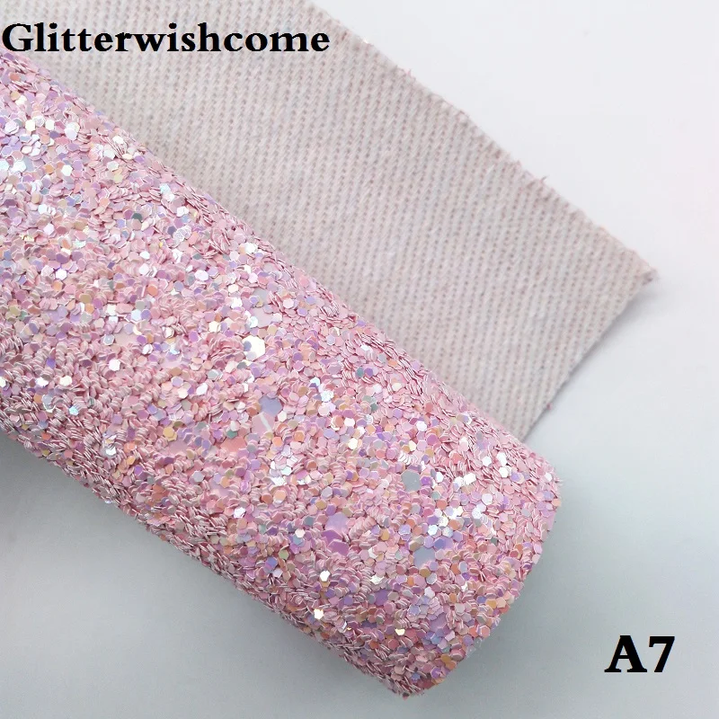 A7 Glitterwishcome 30X134 см мини-рулон синтетическая кожа, массивная блестящая кожа, искусственная ткань из искусственной кожи винил для бантов, GM034 - Цвет: A7