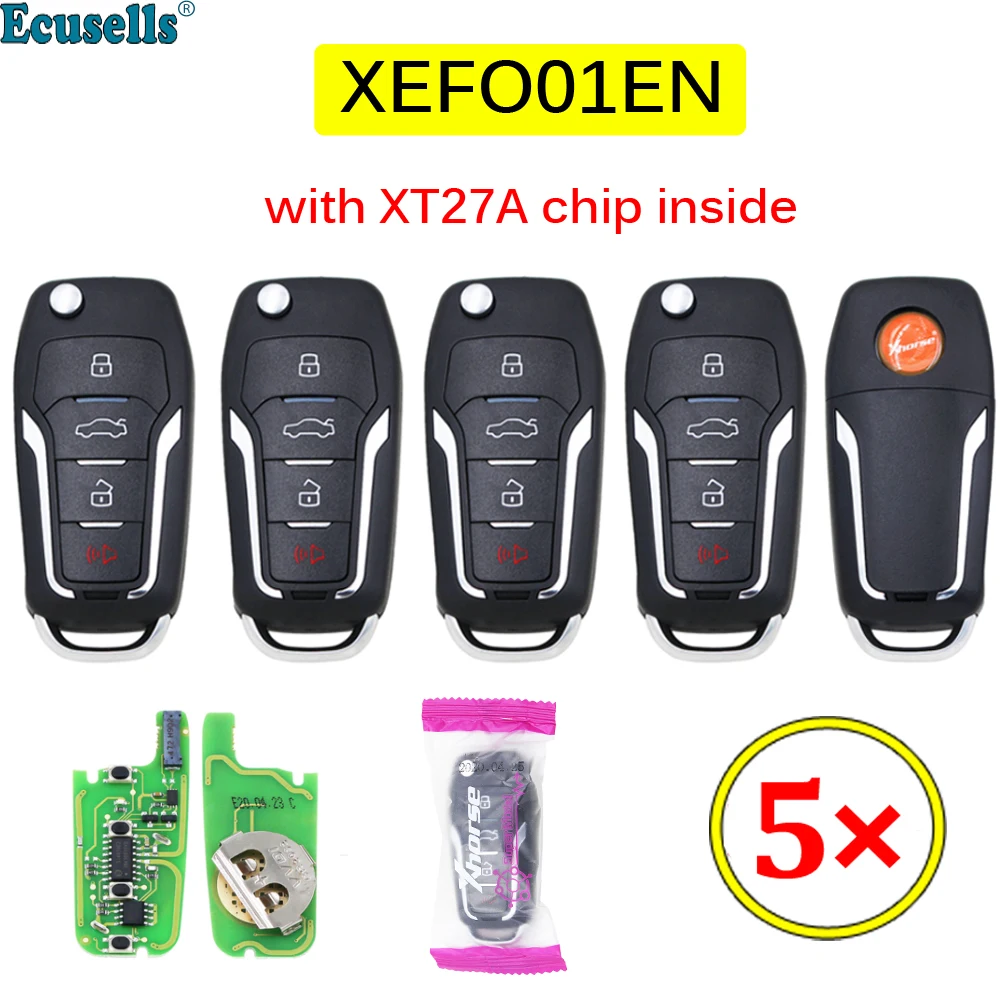 Супер пульт дистанционного управления 5 шт./лот Xhorse XEFO01EN VVDI с чипом XT27 XT27A66