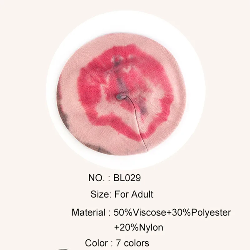 Geebro Womens Fashion Knitted Beret Hats Winter Tie dye Print Autumn Beret Hat Warm Painter Caps Newsboy Hat Beanie Hat Gorras