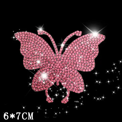 PinkButterfly Различные узоры кристаллических автомобильных наклеек s, украшения автомобилей бампер окна ноутбуки багаж Стразы наклейки, белый автомобиль assessoires - Название цвета: PinkButterfly