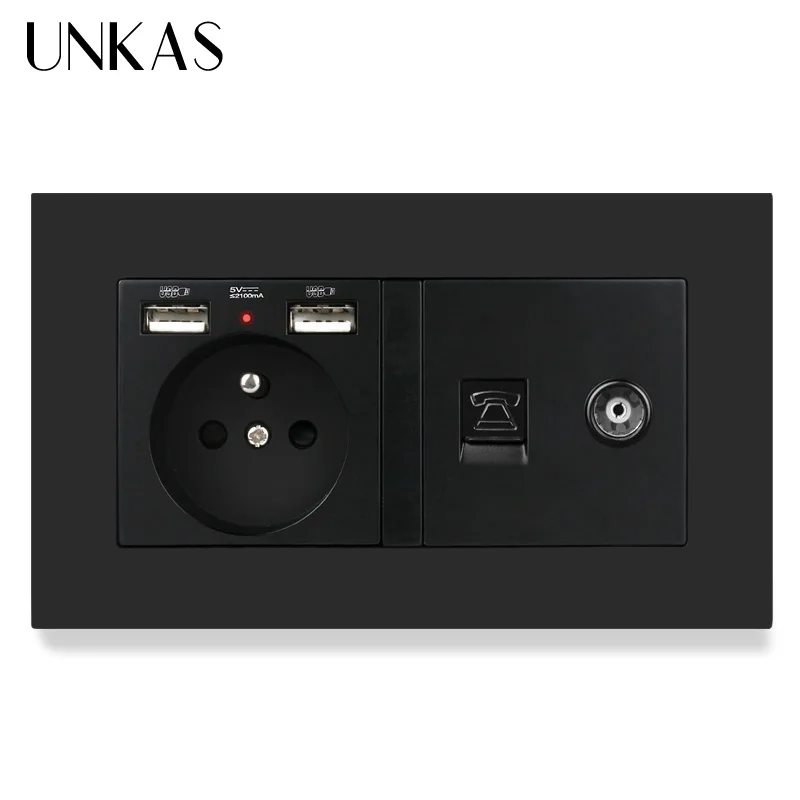 Ard Socket With Dual Usb Charge Port + Female Tv Television 
