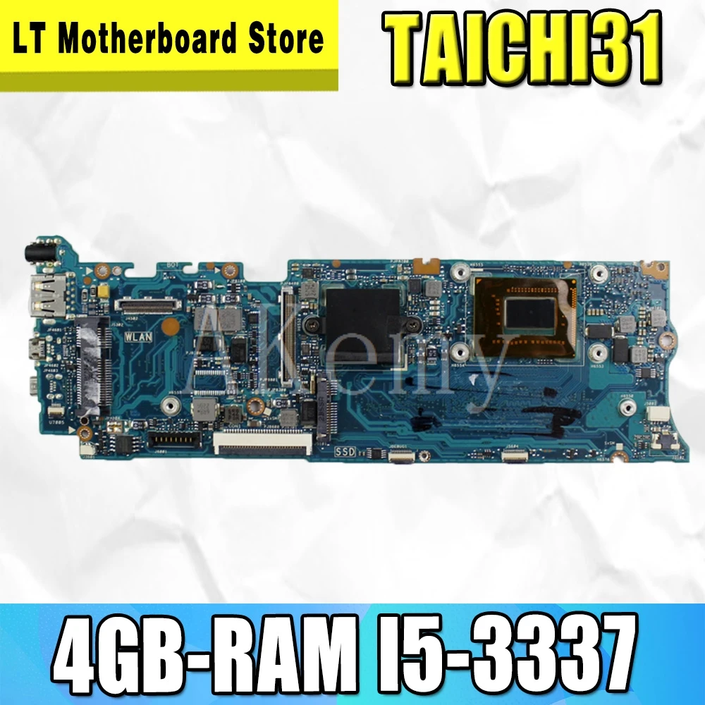 

Новая материнская плата Akemy TAICHI31 для ноутбука For Asus TAICHI31 TAICHI3 оригинальная материнская плата 4GB-RAM I5-3337 100% протестирована