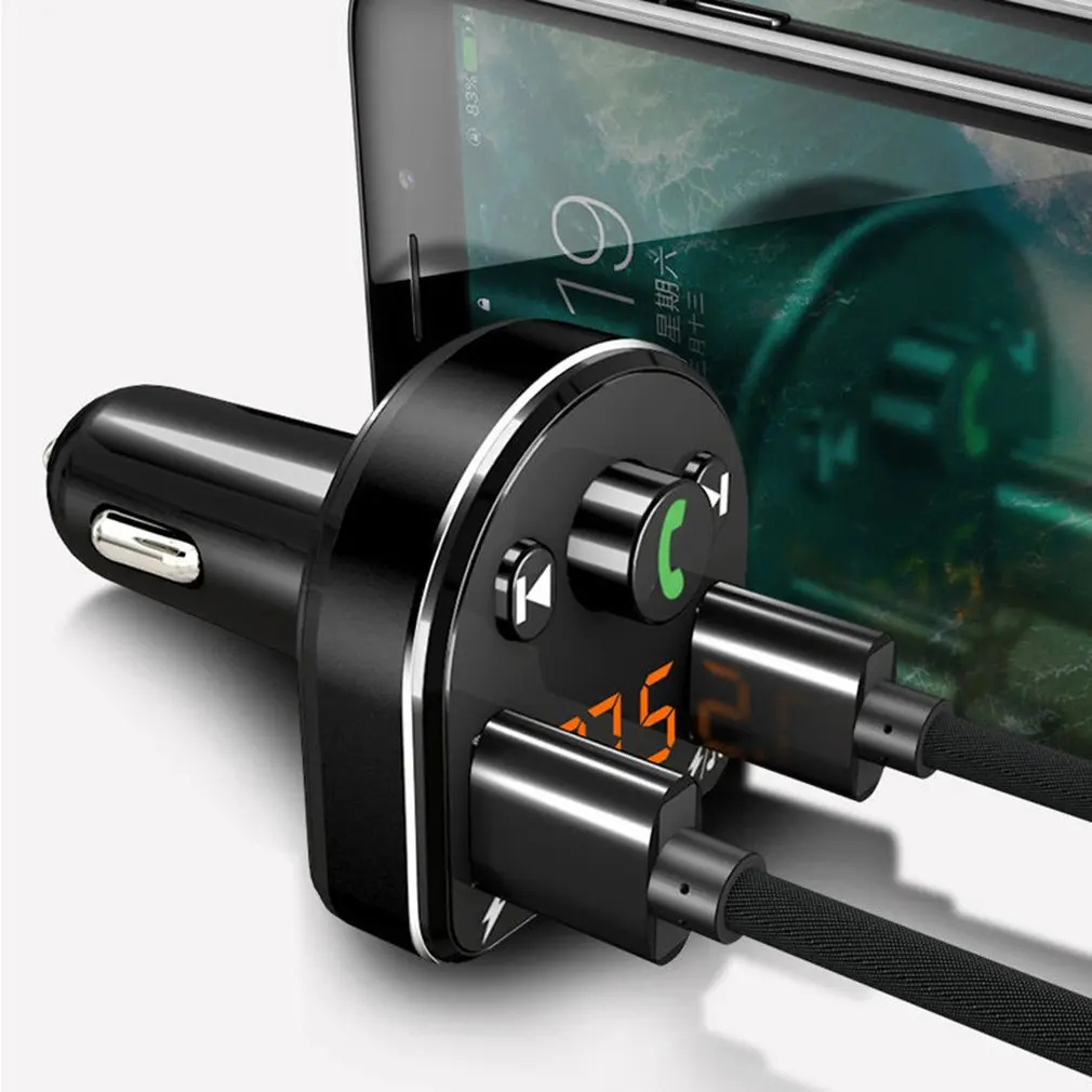 Автомобильный плеер FM трансмиттер Bluetooth автомобильное зарядное устройство ЖК