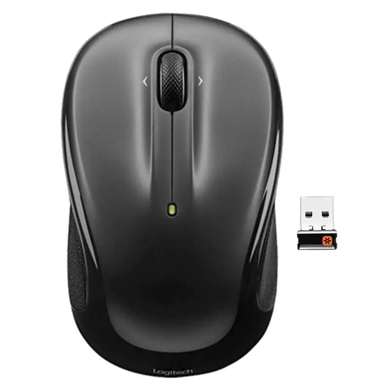 Черный Беспроводная USB мышь с 3 кнопками 1000 dpi 2,4 GHz Unifying Receiver эргономичная оптическая мышь - Цвет: Черный