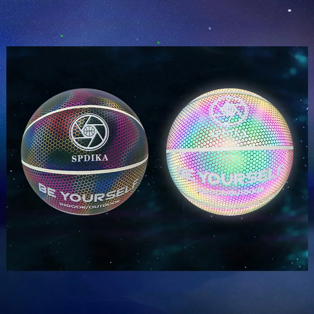 

Glowing Luminous Holographic Glowing Reflective Reflective Basketball Xmas Gift