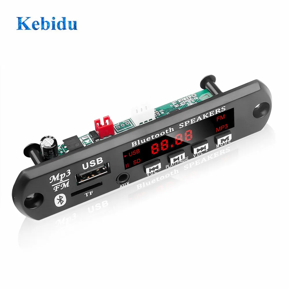 Автомобильный MP3 WMA декодер KEBIDU 12 В плата аудиомодуль Bluetooth5.0 USB/TF/FM/AUX