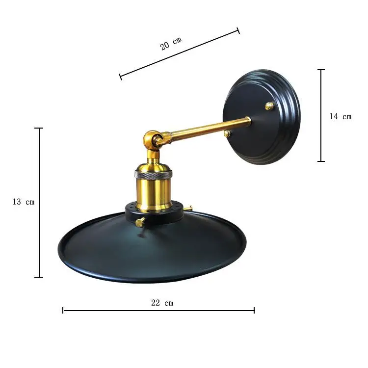 Прикроватная антикварная настенная лампа в американском стиле E27 с одной