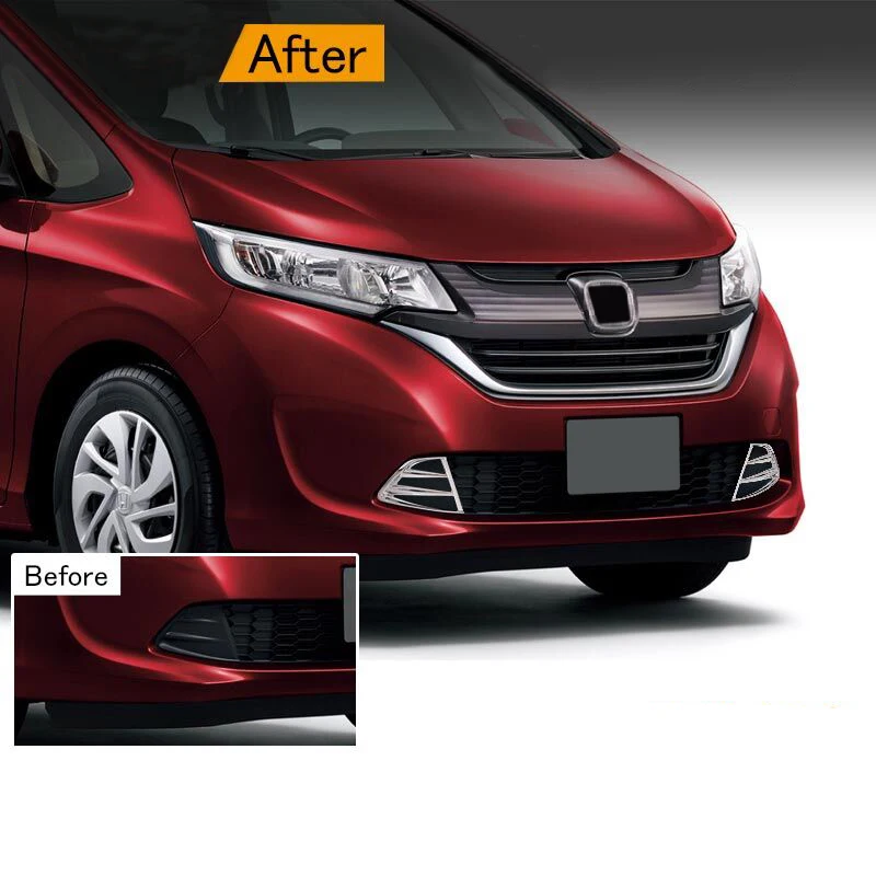 Передние противотуманные фары для Honda Freed 2017 2018 2019 2020 АБС-хром накладка на раму 2