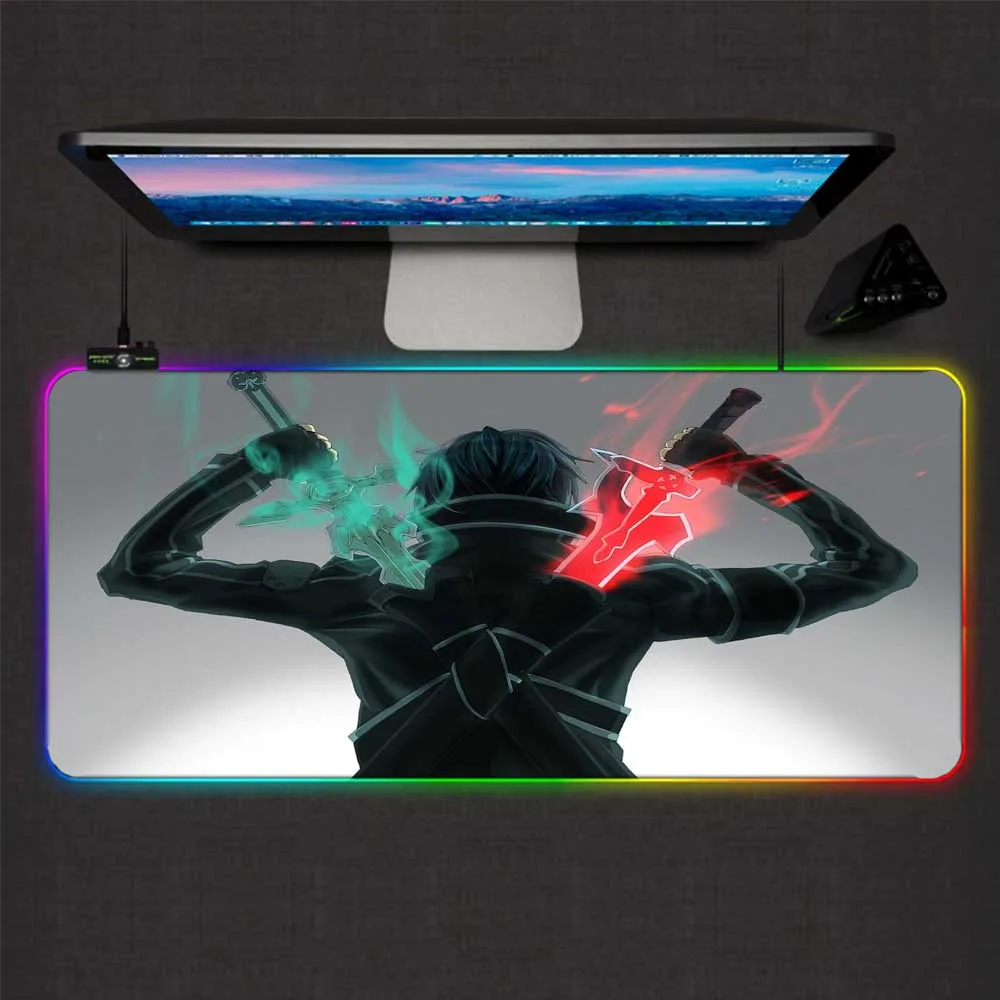 

XGZ анимационный коврик для мыши RGB меч Бог полевой узор светодиодный ная подсветка большой игровой плеер коврик для мыши Клавиатура одеяло Н...
