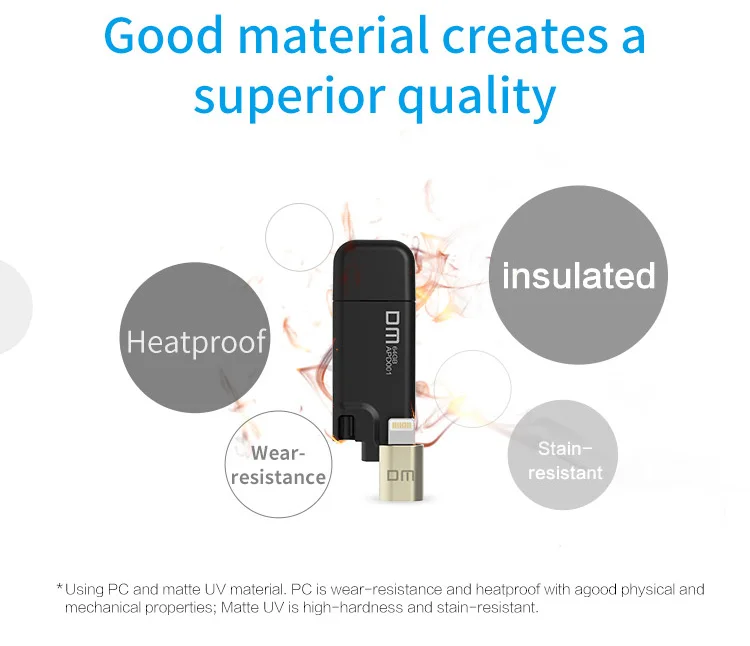 Флеш-накопитель DM APD001 USB3.0 32 Гб 64 ГБ для iPhone 8 7 Plus, металлическая флеш-карта Lightning, u-диск для MFi iOS13, карта памяти 128 ГБ