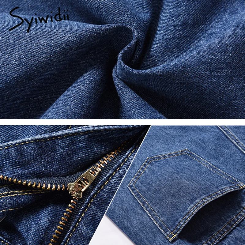 

syiwidii Cotton white jeans woman high waist skinny jeans woman mom jeans black 2021 spring new beige blue hot sale