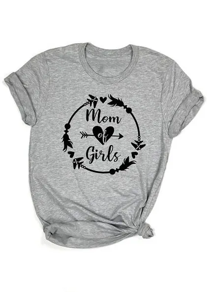 

Women Tshirt Camiseta Tumblr Grunge Goth Girl Gift Summer Tees Top Mom of Girls Arrow T-Shirt Graphic