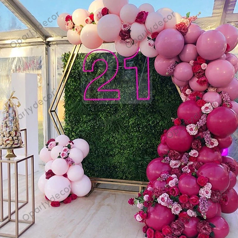 

120pcs rose red Balloons Arch Kit Macaron Pink Ballon Garland Birthday Party Decorations Backdrop Wedding Decor Baby Shower