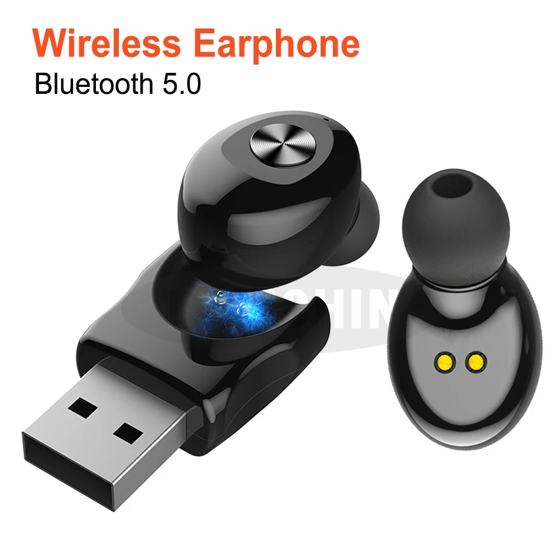 USB спортивная Гарнитура Bluetooth 5,0 TWS Bluetooth беспроводные наушники стерео наушники с микрофоном для iPhone