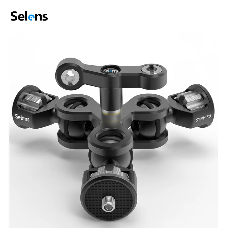 

Selens three ball head upgrade version small cloud spherical gimbal monitor SLR camera accessories hand butterfly clip head