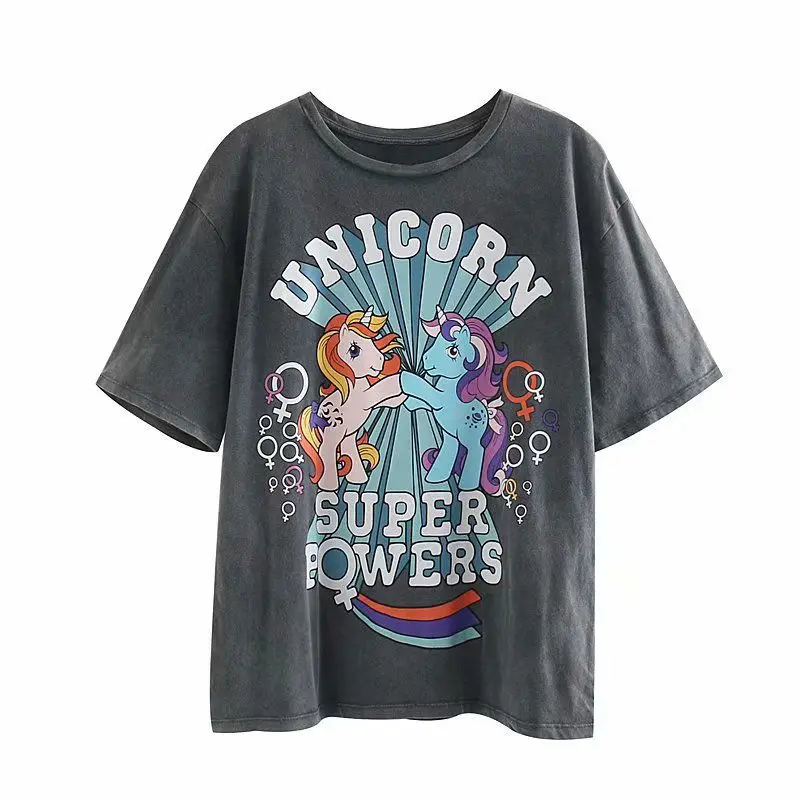 Мультфильма Мой Маленький Пони в ретро стиле с рисунком веселые футболки для