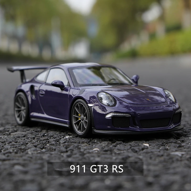 911 GT3 RS Welly 1:24 Porsche 911 Turbo 3,0 модель автомобиля из сплава Модель автомобиля украшение автомобиля коллекция Подарочная игрушка Литье под давлением модель игрушка для мальчиков - Цвет: 911 GT3 RS
