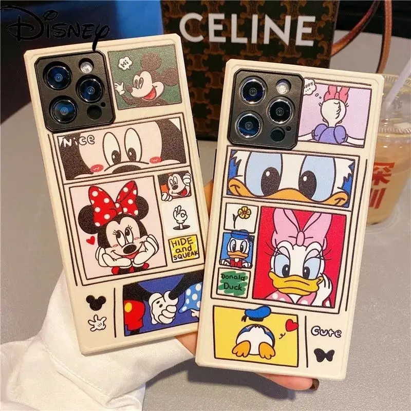 

Disney Minnie Daisy Cartoon Phone Case for iPhone12 12Pro 12Promax 11 Pro 11Promax Mini X XS MAX XR 7 8 Plus Square Cover