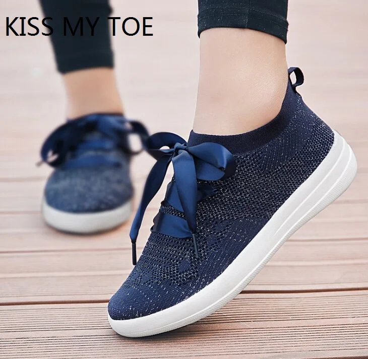2019 г. модные весенние повседневные дышащие кроссовки с бантиком Chaussure Femme