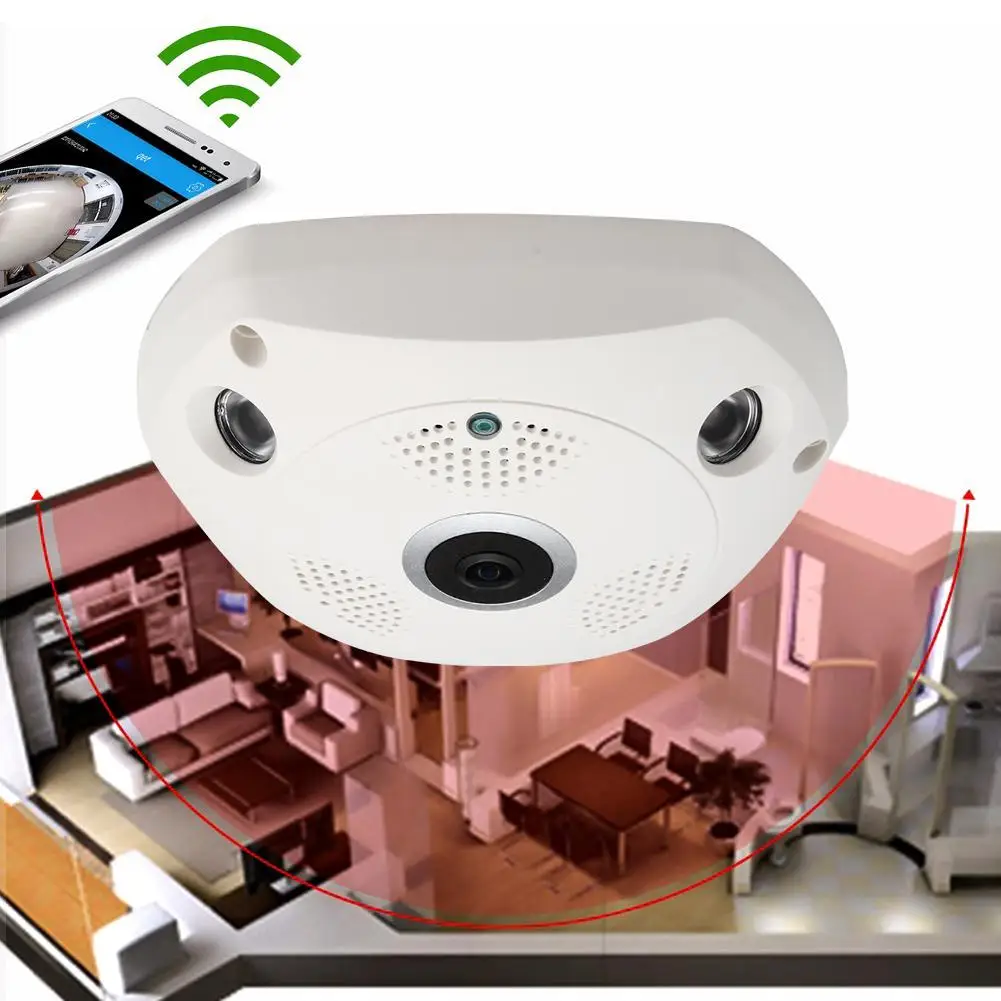 

HD Fisheye Panoramic Wireless Wifi Security IP Camera CCTV Night Vision