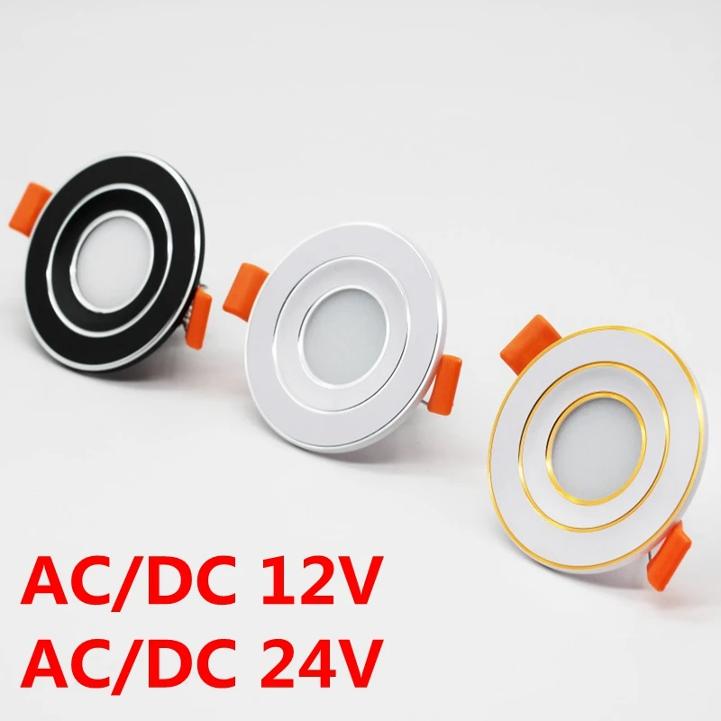 Светодиодный встраиваемый круглый потолочный светильник 3 Вт/5 Вт вниз AC/DC12V AC/DC24V