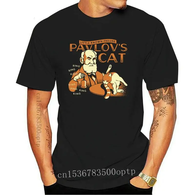 

Футболка мужская с круглым вырезом, коротким рукавом и принтом кошки