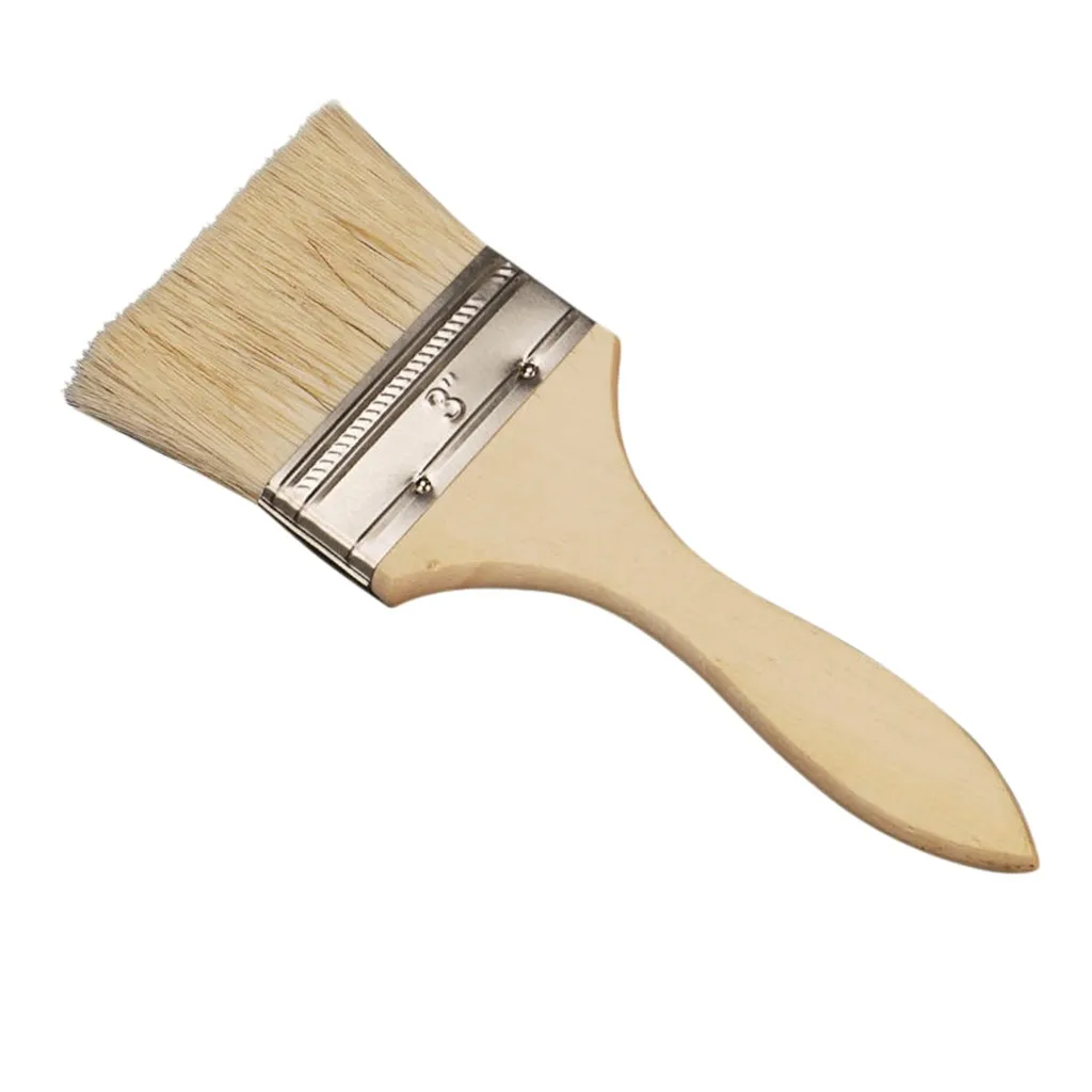 

3PC 1/2/3 InchWooden Handle Paint Brush Barbecue Brush Waterproof Brush Utensil Basting Brush BBQ accessories Kitchen Tool 2021
