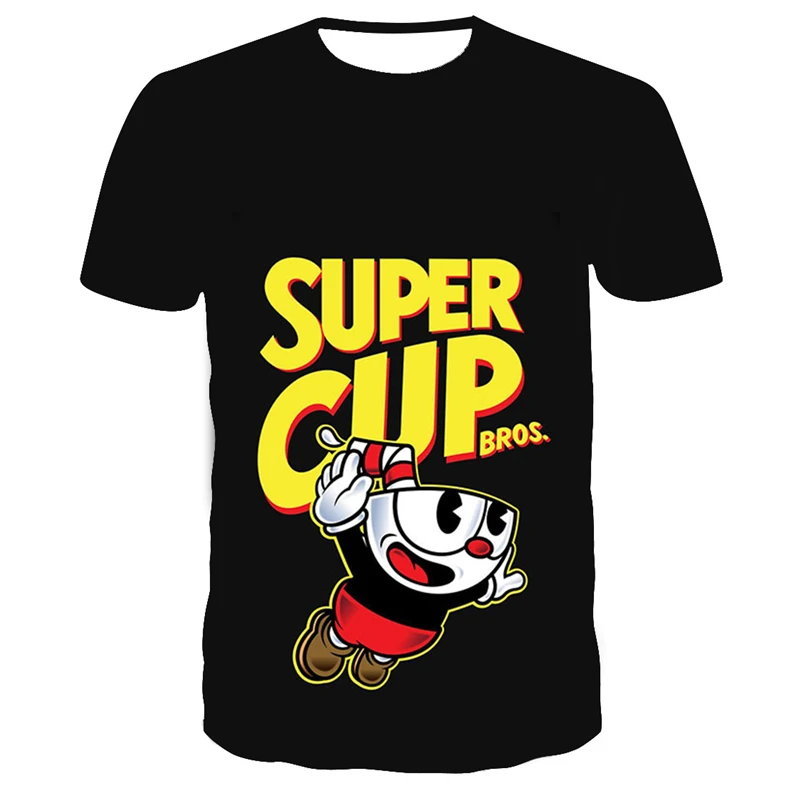 

Cool Harajuku Cuphead Mugman Tshirt Streetwear Boys Summer Fashion Amine T-shirt Casual Cartoon Funny Print Unisex tops
