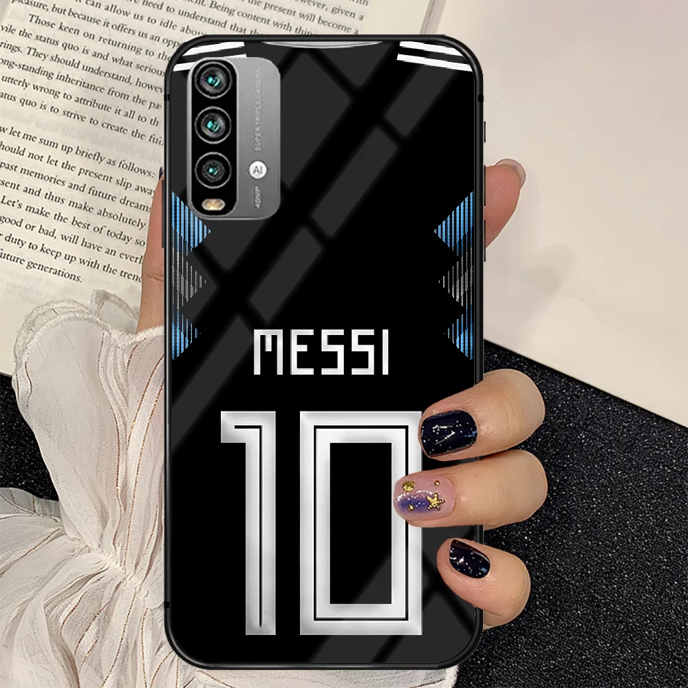

Lionel Messi Football Soccer Phone Tempered Glass Case Cover For Xiaomi Redmi note k 7 8 9 10 30 40 A C T S Pro Back