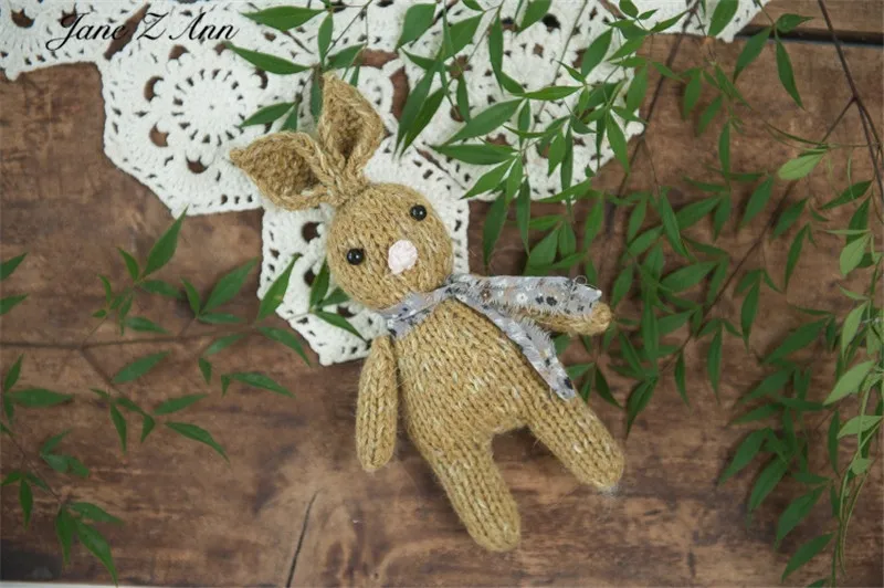 green rabbit Jane Z Ann кукла ручной работы для фотосъемки новорожденных кролик девочка медведь свинья кошка реквизит для студийной съемки аксессуары - Цвет: green rabbit
