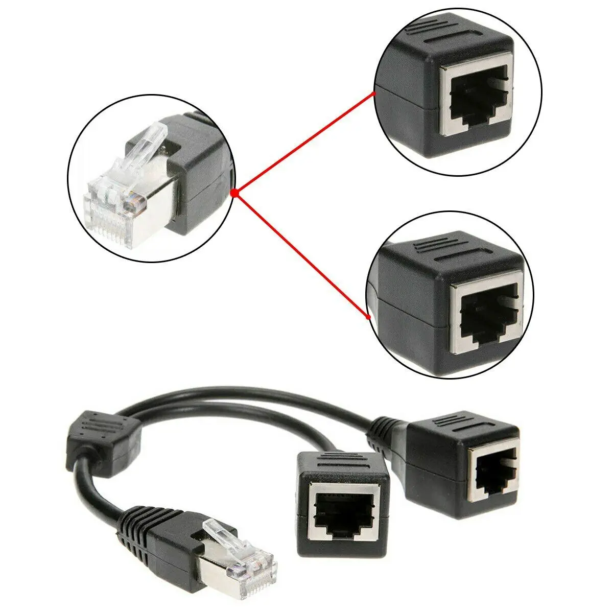 Сетевой разветвитель RJ45 CAT6/5 Male к 2 Female LAN Ethernet Соединительный Кабель-адаптер для HD