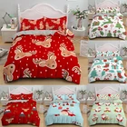 Рождественский Комплект постельного белья, пододеяльник + наволочка, домашний текстиль, Санта-Клаус, гифт
