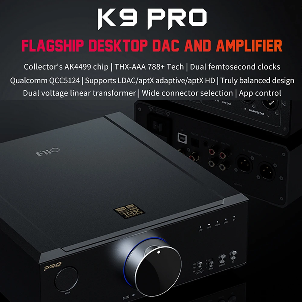 Настольный усилитель для наушников FiiO K9 Pro USB ЦАП декодер DSD Все в одном с чипом