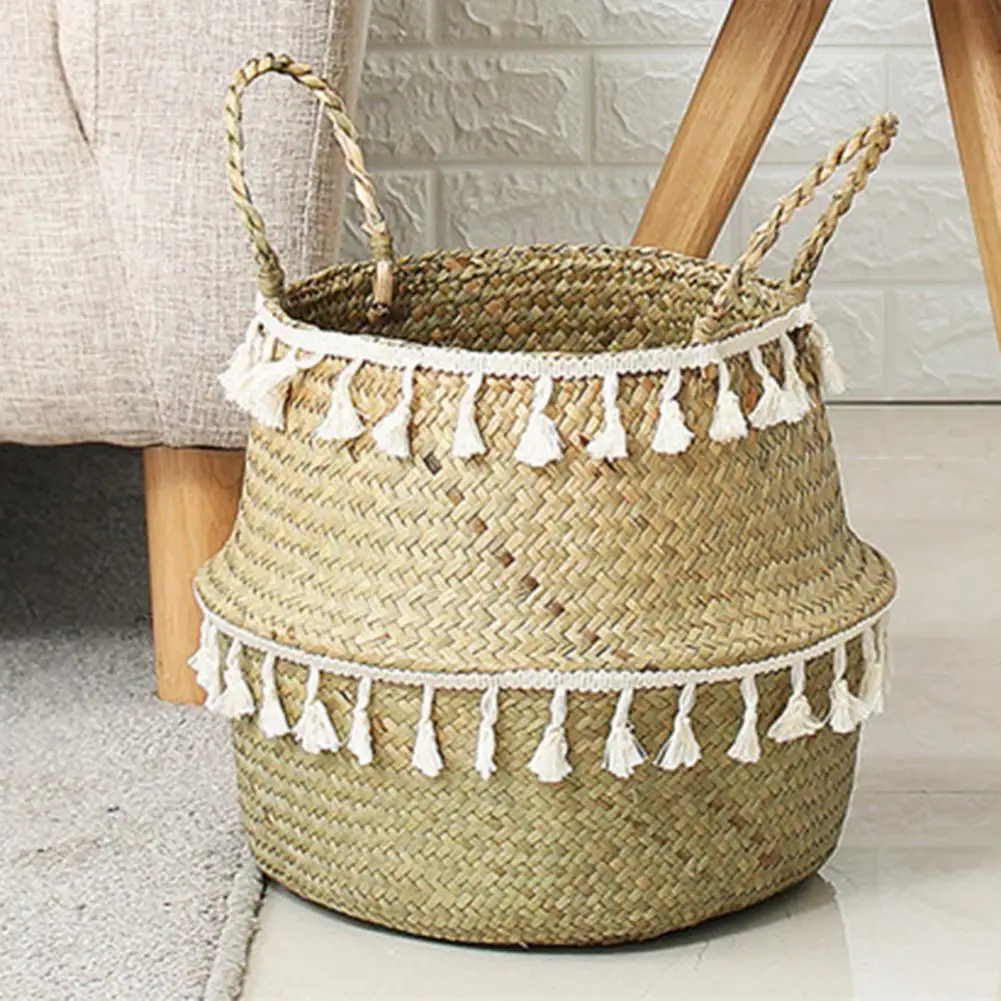 Корзина для хранения морских водорослей ручной работы соломенный органайзер