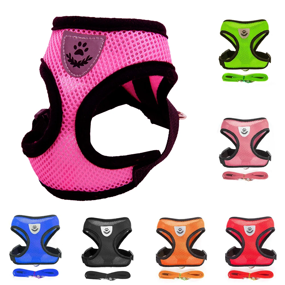 Комплект из жилета и поводка для выгула кошек собак регулируемый поводок собаки