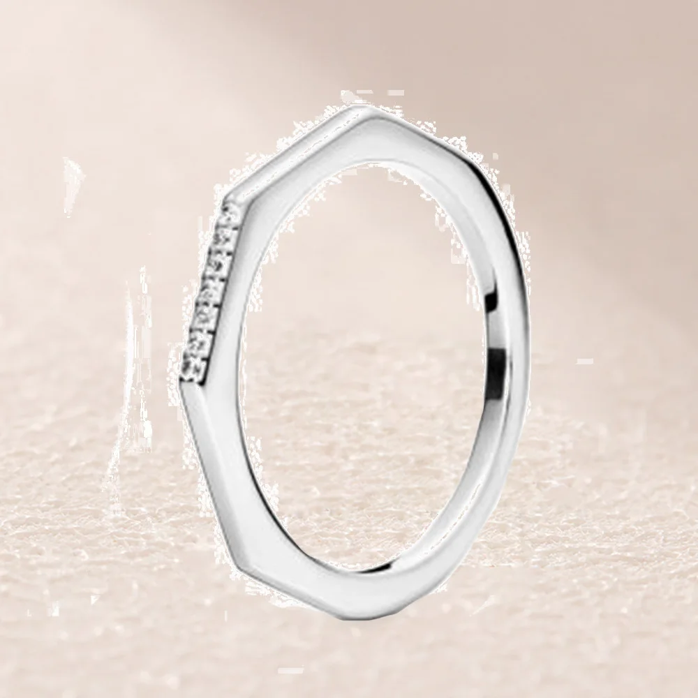 

198343CZ Silver Multifaceted Ring