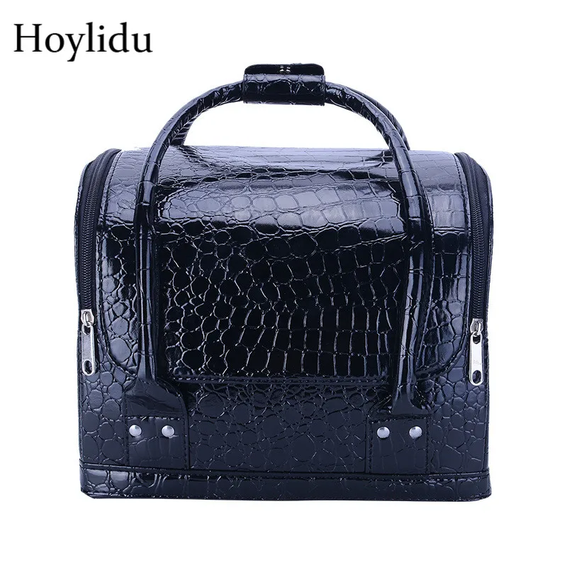 

Косметичка из ПУ кожи женская модная профессиональная многослойная коробка для макияжа для дизайна ногтей вместительная косметичка чехол для туалетных принадлежностей