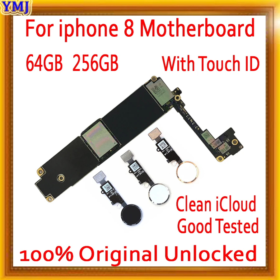 

for iPhone 8 Motherboard 64GB/256GB Original unlocked for iphone 8 Mainboard with Full Chips,100% Good Working with IOS System