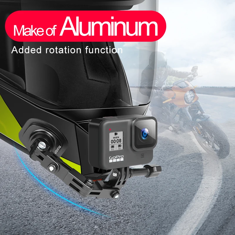 

New Aluminum Alloy Extension Arm Helmet Mount Self Photo Mount for GoPro Hero Max 9 8 7 6 5 4 for XiaoYi Action Camera