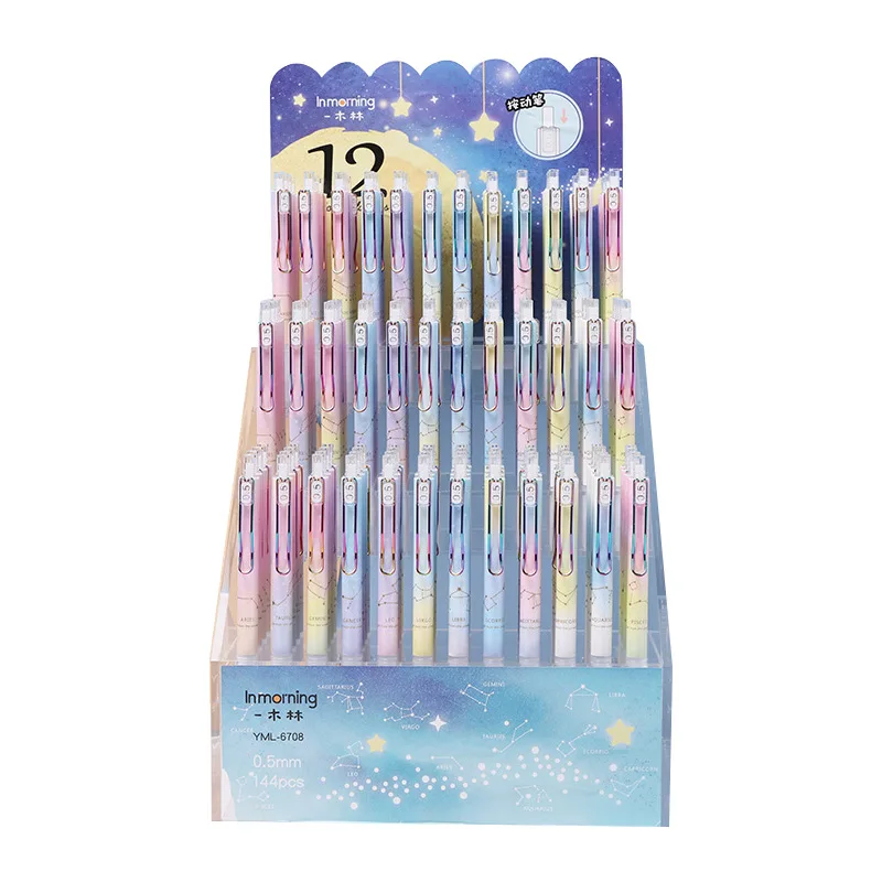 

36 pcs/lot Fashion Constellation Press Gel Pen Kawaii 0.5mm black ink Neutral Pens office school writing supplies gift
