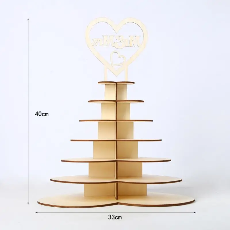 

7 Tiers Heart Shape Personalised Mr & Mrs Ferrero Rocher Pyramid Wedding Chocolate Dessert Candy Display Stand E65B