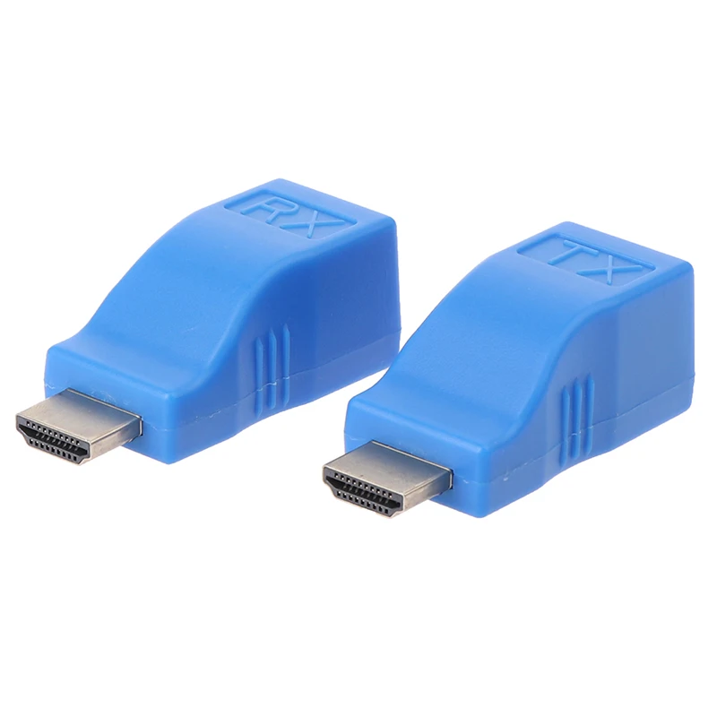 2 шт. HDMI совместимый удлинитель для RJ45 через Cat 5E 6 сеть Ethernet 4K адаптер HD 1080P|Кабели