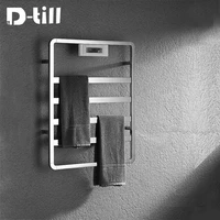 d till electric towel rack bath towel rail led display 220w power constant temperature 35 65%c2%b0 timed off 2 8hrs concealed wire